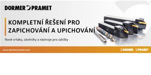 Rozmanitější nabídka sortimentu pro zapichování a upichování GL, HSS monolitních nástrojů a řešení pro údržby od společnosti Dormer Pramet